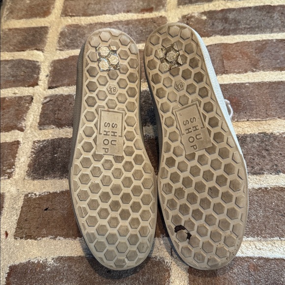 ShuShop WMNS Gold Snakeskin and bone suede High-Top Sneakers size 8.5 - Picture 6 of 6